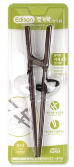 에디슨 에디슨 성인용 올바른 교정 젓가락, 성인용-왼손 2개, 2개