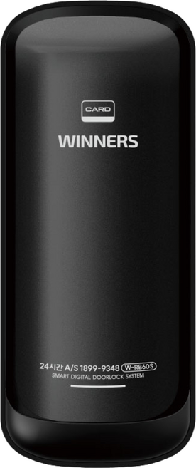 위너스 W-RB60S 손잡이없음 도어락 카드키 4개 비밀번호 보조키 디지털도어락 현관도어락, 고객직접설치