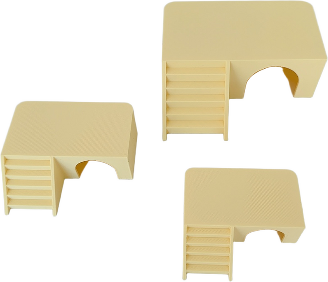 계단 은신처 M크레 도마뱀 숨숨집, 1개, 옐로우