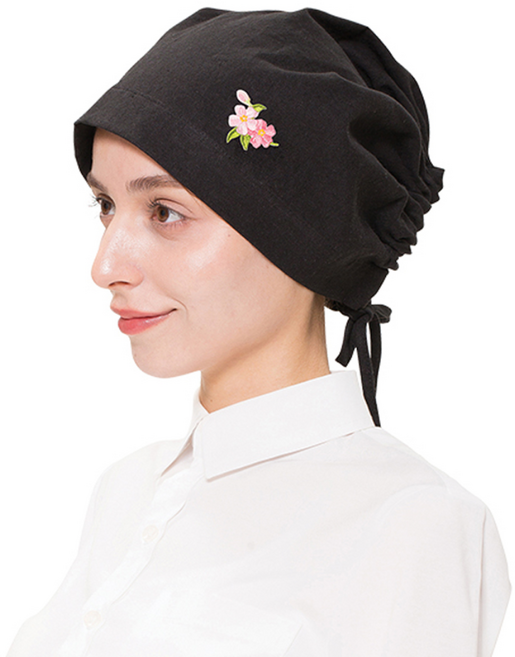 예경 사계절 린넨 와펜 두건 PO-0044-C 검정색, 1개