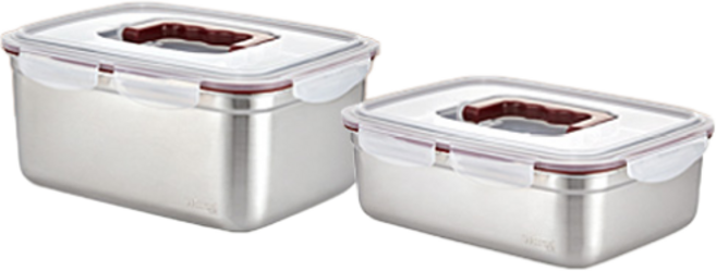 [수Lock] 수락 원핸들 2호+3호 스테인리스 밀폐용기 김치통 2.8L+7L (세트), 1개