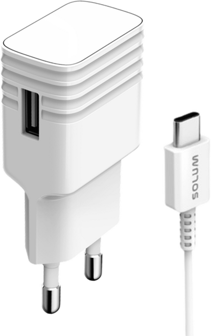 솔루엠 15W USB 고속충전기 A타입 어댑터 A to C타입 케이블 세트, 1세트, 15W strip 화이트+케이블