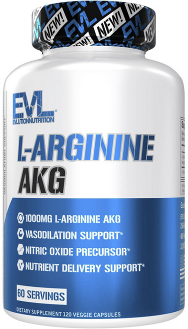 EVLUTIONNUTRITION L-아르기닌 AKG 베지캡슐, 1개, 120정