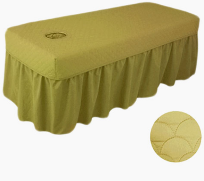 [에스테아]관리실 침대커버 미용베드커버 면혼방 맞춤제작 경락용, 카키, 1개