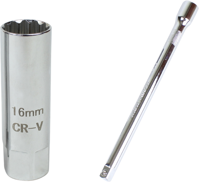 세인티에프 점화 플러그 소켓 일반형 16mm 복스연결대 3/8 250mm 세트 자석형 렌치 롱 복스알, 1세트