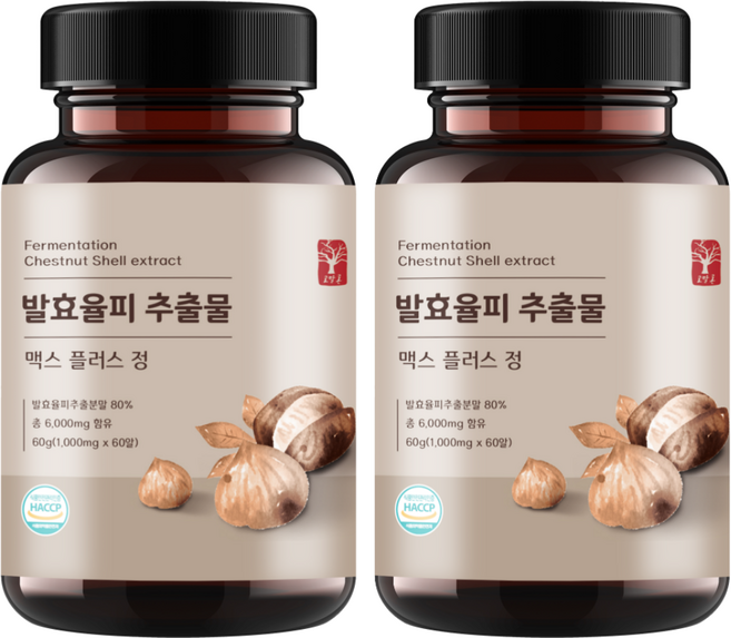 고말론 발효율피 추출물 맥스 플러스 정 1000mg 60정, 2개