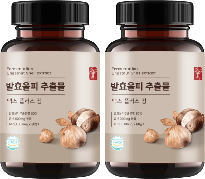 고말론 발효율피 추출물 맥스 플러스 정 1000mg 60정, 2개 - 쿠팡