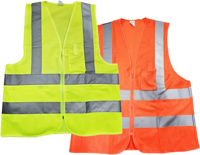 안전조끼 작업조끼 안전 근무복 반사띠 공사현장, 형광, 1개