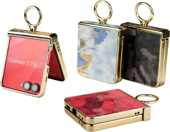 프리마클라쎄 갤럭시 Z플립7 전용 가죽 폰케이스 힌지보호 핑거링