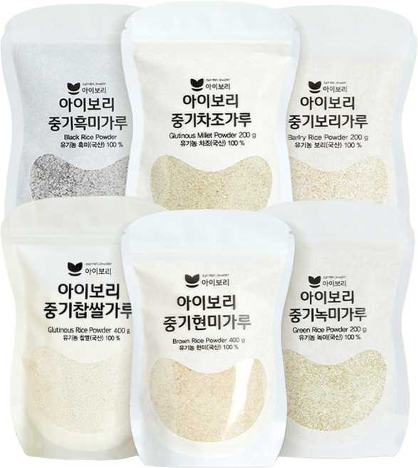 [중기잡곡가루6종]세척완료 유기농 재료 토핑 큐브 현미 찹쌀 흑미 녹미 차조 보리, 1개