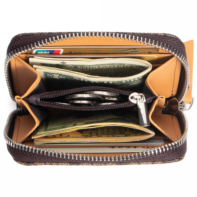 Royal Bagger 도난 방지 RFID 차폐 일본 엔화 대용량 동전 지갑 밴드형