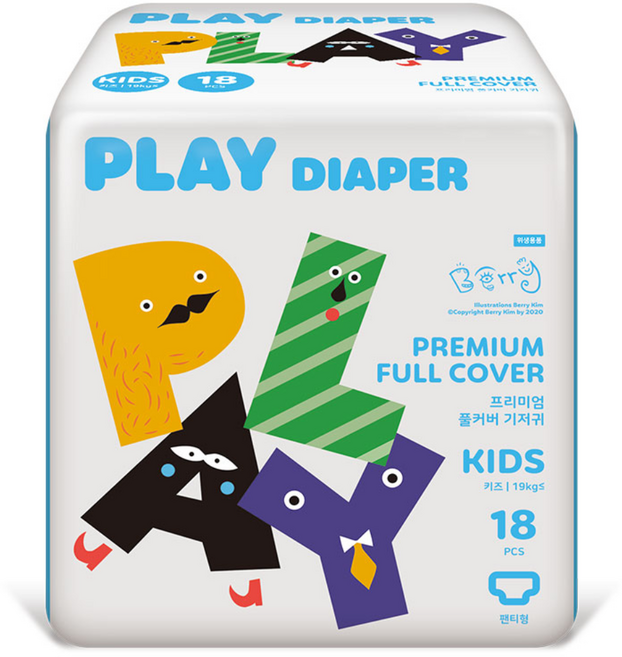 NEW 한예지 플레이 팬티 기저귀, 72매, 키즈형(Kid)