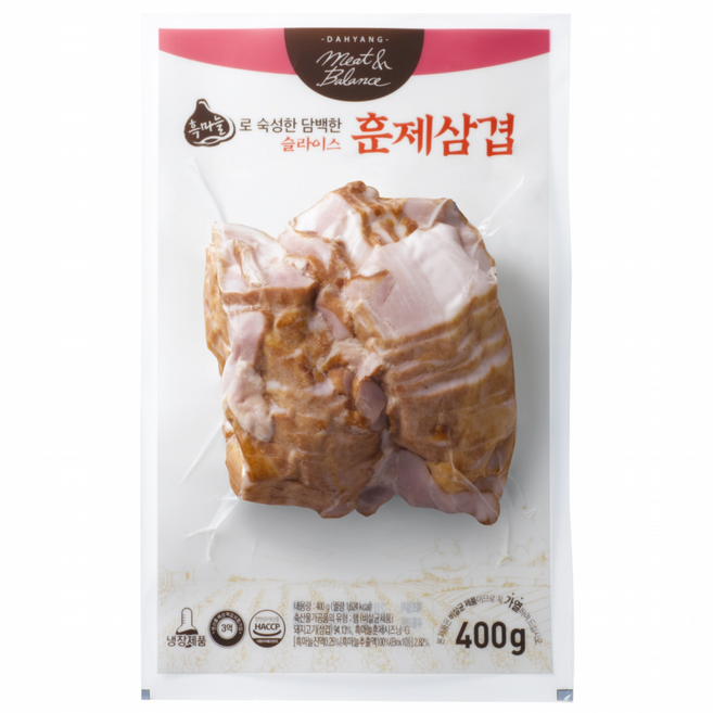 다향오리 훈제 삼겹 슬라이스 흑마늘 숙성 삼겹살, 훈제 삼겹 400g, 1개
