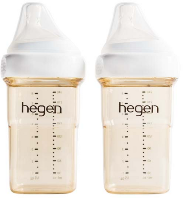 헤겐 PPSU 젖병 트윈팩, 화이트 + 투명, 240ml, 2개