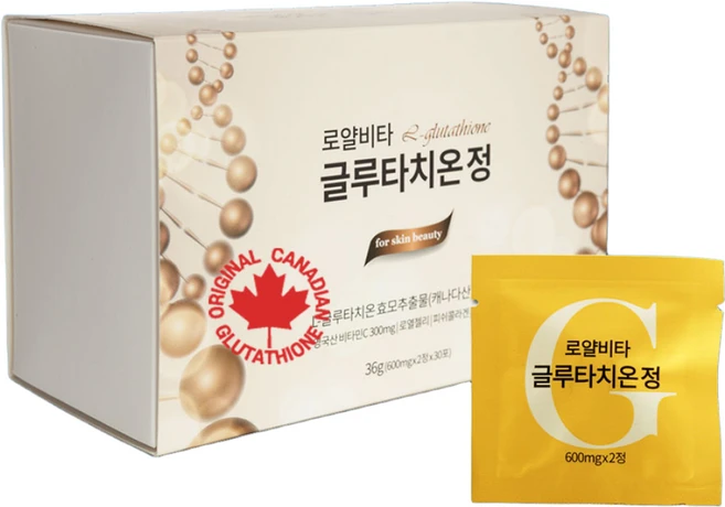 에이지블루 캐나다 로얄비타 리포좀 글루타치온 600mg 2정 x 30포, 1박스, 60정 - 쿠팡