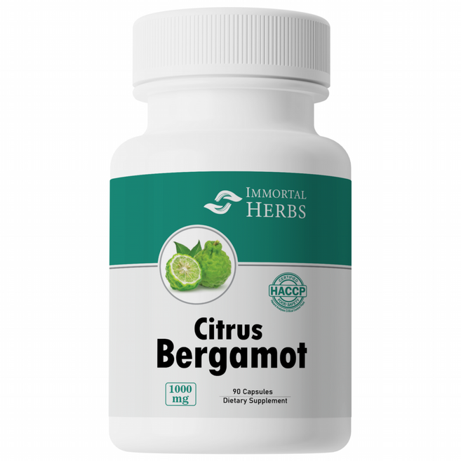 Immortal Herbs 시트러스 베르가못 추출 캡슐 100% 폴리페놀 고함량 폴리페놀 1000mg 캡슐, 6개, 90정
