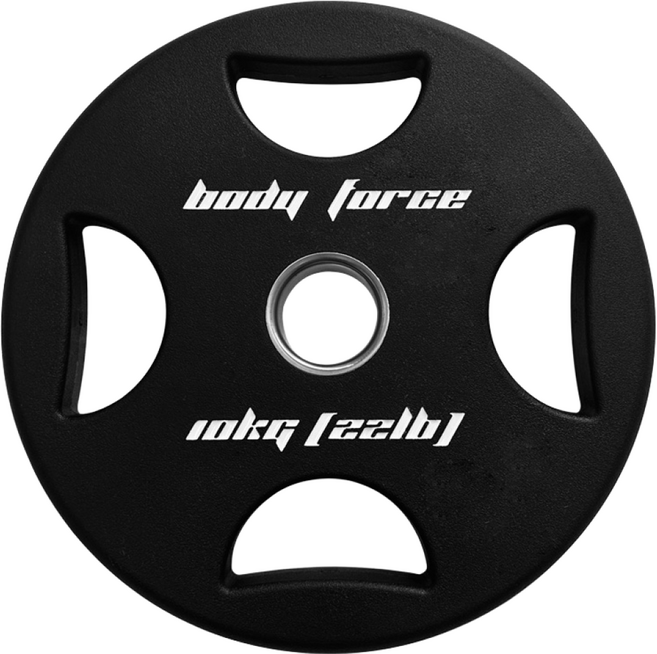 바디포스 TPU 우레탄 원형 중량원판 (4홀) 1.25~20kg [동화스포츠 공식 제품], 10kg, 1개, 블랙