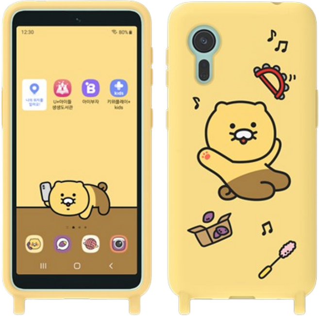 U+키즈폰 with 춘식이 액정화면보호 강화유리필름 "1+4" 갤럭시 XCover 5 엑스커버5 (G525N) 방탄 9H 투명 2.5D 스마트폰 LG유플러스 5p 10p, 5개