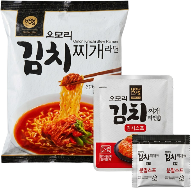 오모리 김치찌개라면 봉지, 8개
