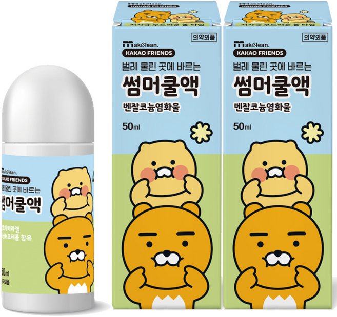 카카오프렌즈 춘식이&라이언 썸머쿨액 볼타입, 2개