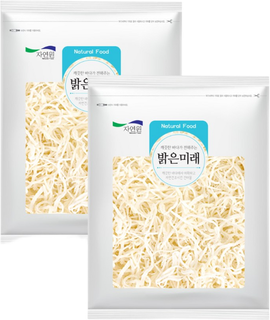 엄마애바다 국내가공 부드러운 진미채 300g 2봉 총600g 상급 오징어채 백진미채, 2개