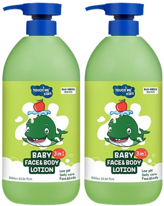 터치미 베이비 페이스 앤 바디로션 3in1 대용량, 1L, 2개
