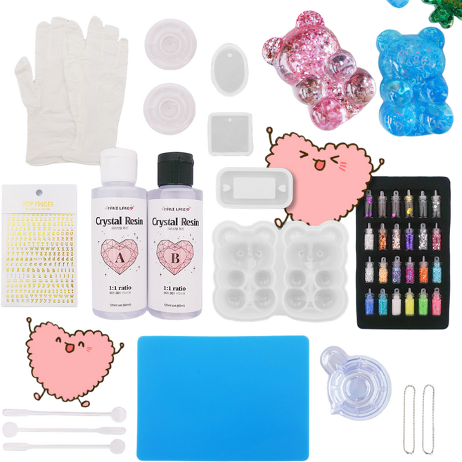 마니랜드 레진아트 스타터 세트 2종 / 입문 체험 초보자 선물, A. 2액형 레진 스타터 세트, 1개