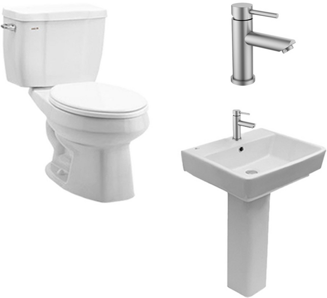 [반장들] 양변기 세면대 긴다리 수전 설치부속포함 풀세트