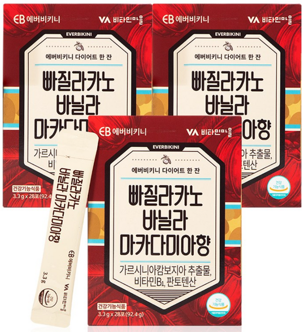 에버비키니 빠질라카노 바닐라 마카다미아향, 92.4g, 3개