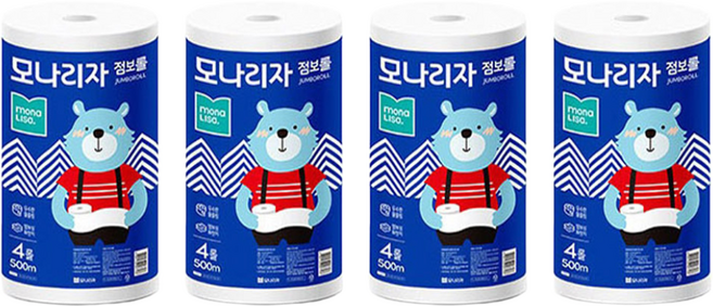 모나리자 1겹 점보롤 500m, 4롤, 4개