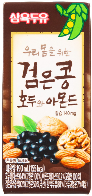 삼육두유 검은콩 호두와 아몬드, 190ml, 24개