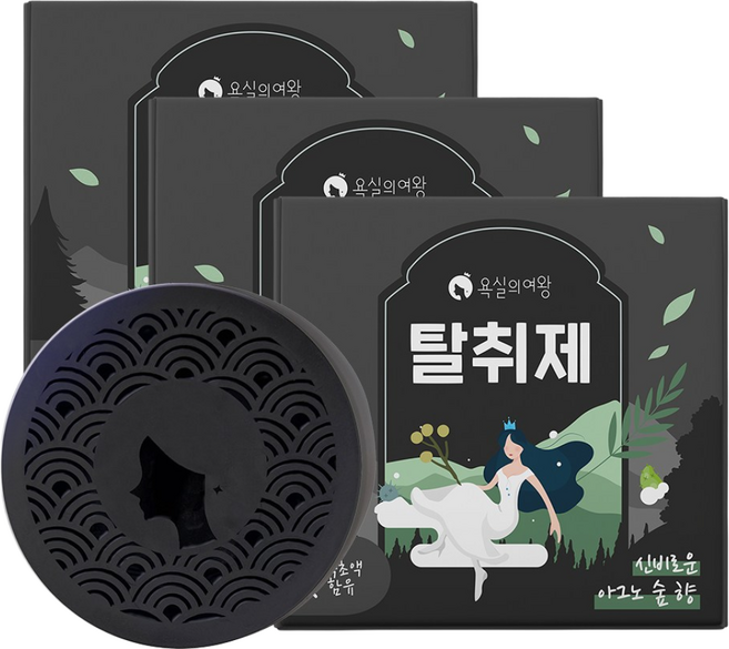 욕실의여왕 탈취제 방향제 아그노숲향 화장실 담배 냄새 제거, 230g, 3개