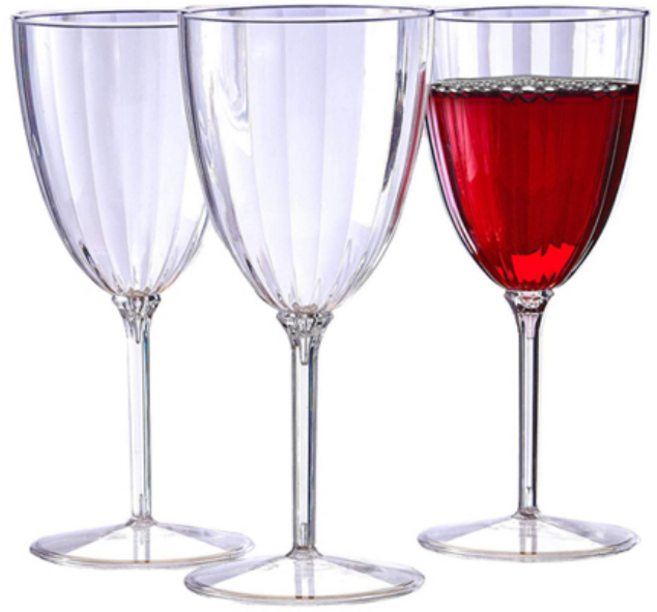 쓱싹 플라스틱 일회용 와인잔, 1세트, 8개입, 210ml