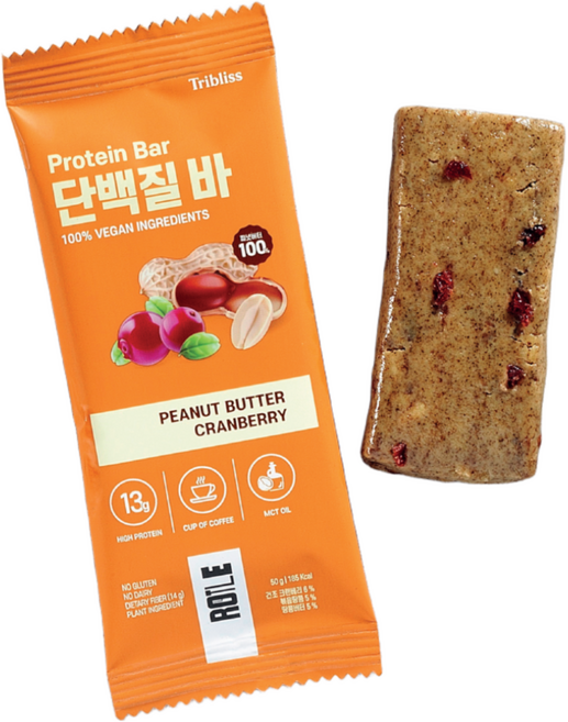 로틀 단백질바 피넛버터 크랜베리 (8개입) 332386, 32개, 50g