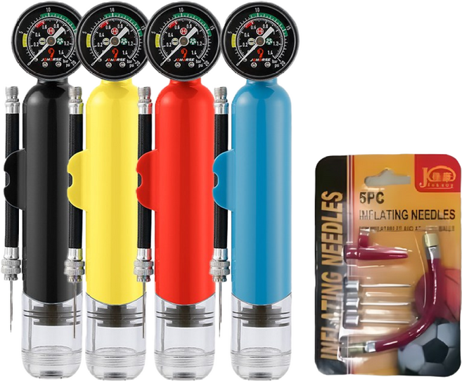 알파 휴대용 멀티에어펌프5PCS 공류자전거 압력게이지측정, 검정