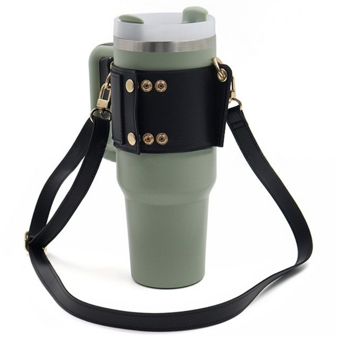 코차이 끈조절 텀블러 홀더 스트랩 3컬러, 1개, 블랙