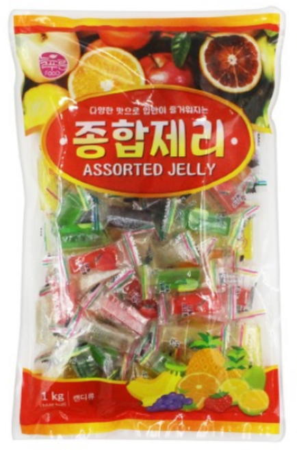 명성제과 종합제리 1kg 젤리 늘푸른 종합젤리, 1개