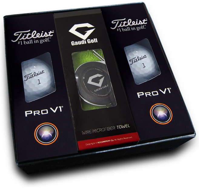타이틀리스트 PRO V1 신형 6구 골프타월 골프공선물세트, 6개입, 1개