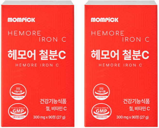맘픽 여성 철분제 임산부 남성 철분 영양제 mompick, 2박스, 90정