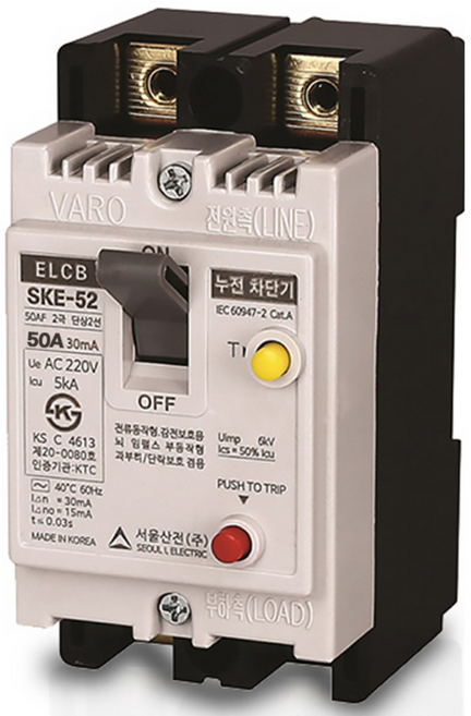 산업용 누전차단기 누전용 SKE-52 50A ELB, 1개