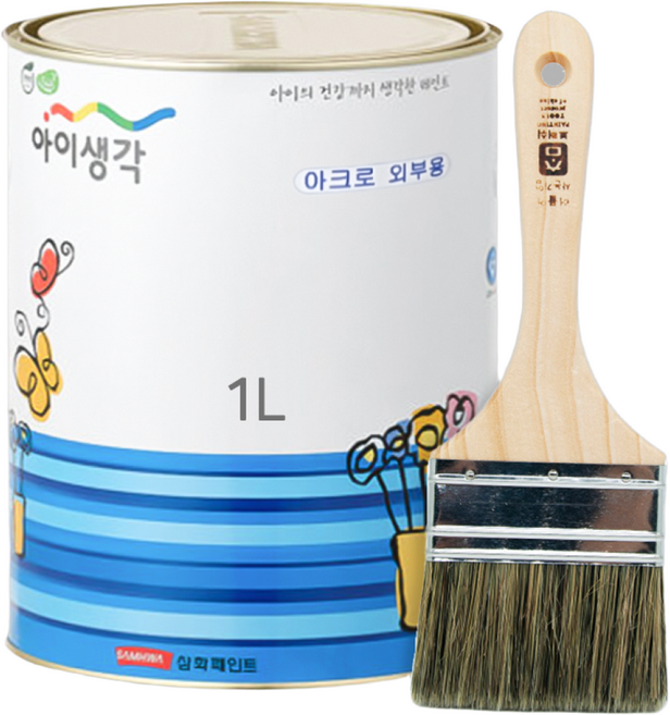 삼화페인트 아이생각 아크로 외부용 수성페인트, 백색, 1L, 1개