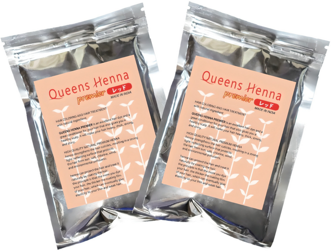 1+1 퀸즈헤나 프리미어 천연헤나염색약 Queens henna, 레드, 2개