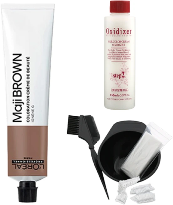 (산화제+시술도구)로레알 마지브라운 50ml, B4.0 쿨브라운, 1개 - 쿠팡