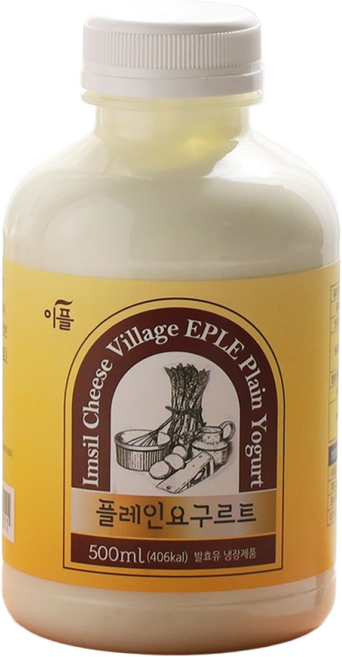 임실치즈마을 이플목장 플레인요구르트 500ml 5병 맛있는 요거트, 5개