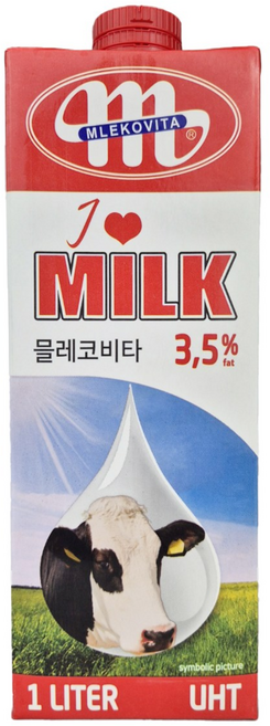 믈레코비타 멸균우유, 1L, 1개