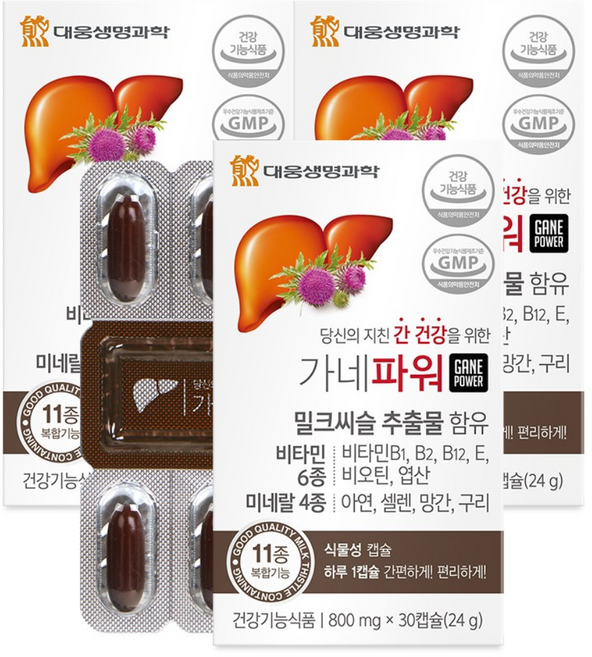 대웅생명과학 가네파워 / 밀크씨슬 간건강, 30정, 3박스
