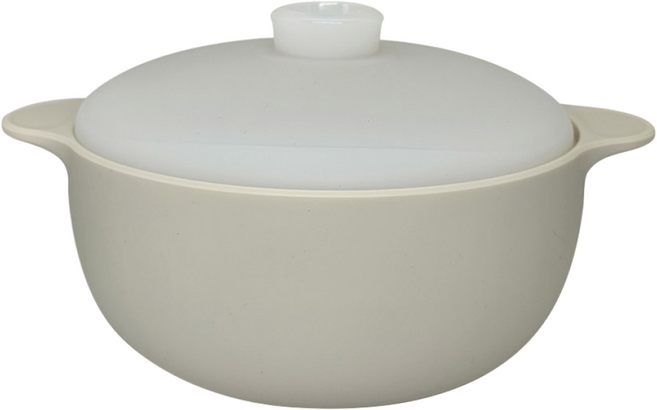 니콜레타 국산 실리콘 찜기 전자레인지 용기 1300ml, 그레이, 1개