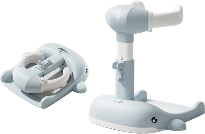 루베라 유아 샤워 손잡이 의자 접이식 디자인 PU 미끄럼방지 발판 5단 높이조절 통통한 아기 사용 가능, 1개, 블루