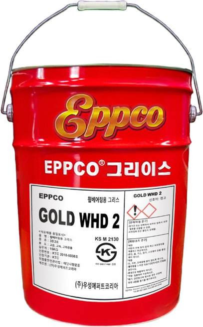 우성에퍼트 골드WHD 고성능 내열 고온 빨간 구리스 구름베어링 전용 말통구리스 15kg (주도2 3), 2