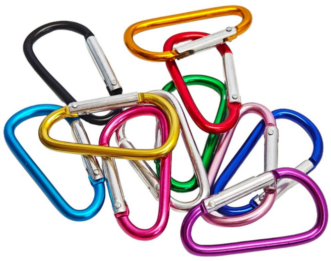 고강도 알루미늄 소형 카라비너 4cm 캠핑고리, 10개, 혼합랜덤